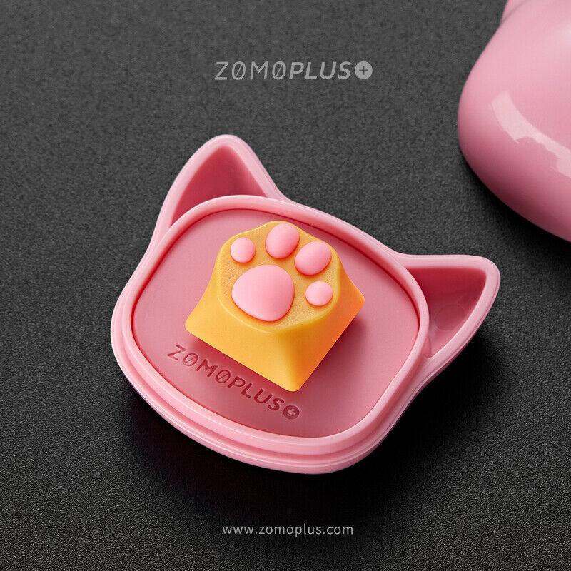 ZOMO PLUS Kitty Paw ABS/Silicone Keycap (Orange+Pink） - أكسسوار لوحة مفاتيح